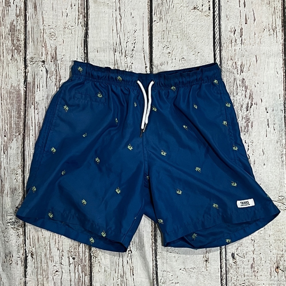 Trunks Surf & Swim Company Blue Board Shorts Swim Trunks Mens Swimsuit